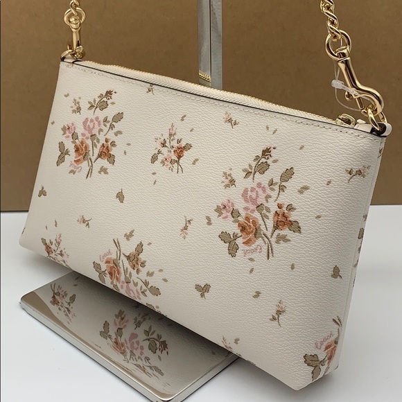 COACH ZIP TOP CROSSBODY WITH ROSE BOUQUET PRINT - Picture 2 of 16